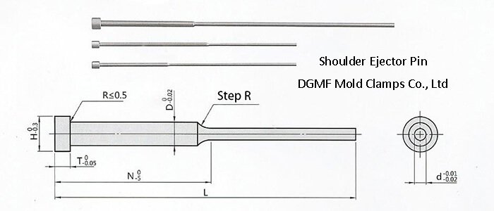 Shoulder ejector pins step ejector pin drawing