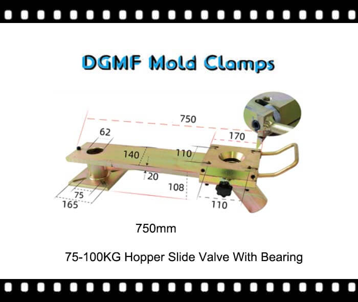 750mm 75-100KG Hopper Slide Valve With Bearing - DGMF Mold Clamps Co., Ltd