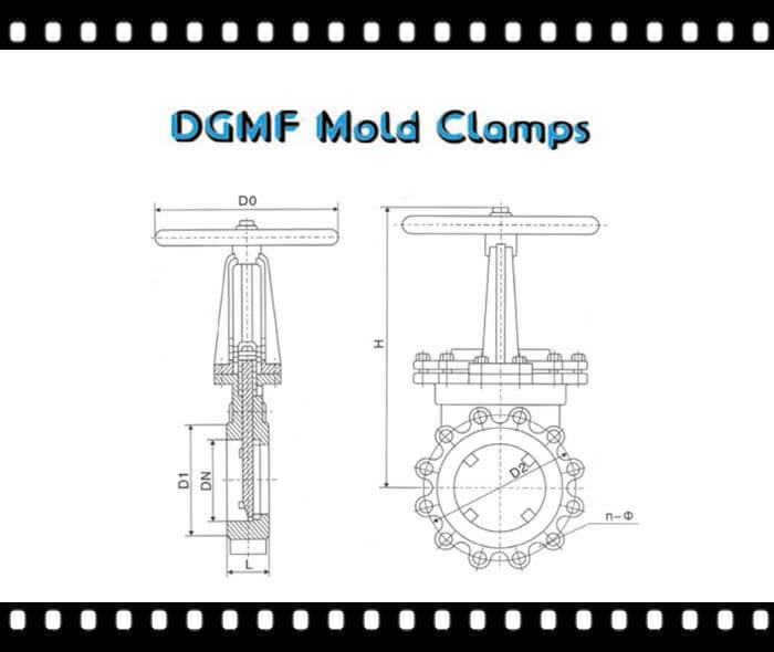 DGMF Mold Clamps Co., Ltd - Carbon & Stainless Steel Knife Gate Valve Drawing