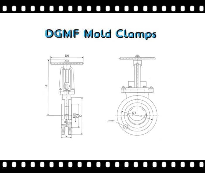 DGMF Mold Clamps Co., Ltd - Drawing of Carbon & Stainless Steel Knife Gate Valve