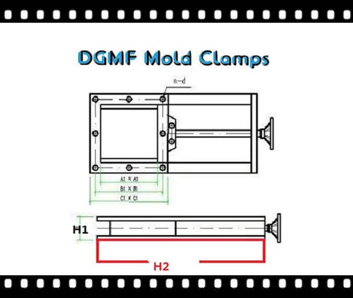 DGMF Mold Clamps Co., Ltd - Drawing of Heavy-duty Manual Slide Gate Valve Size