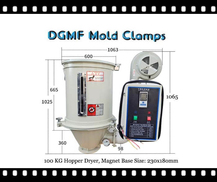 DGMF Mold Clamps Co., Ltd - 100 KG Standard Hopper Dryer For Injection Molding Machine Drawing
