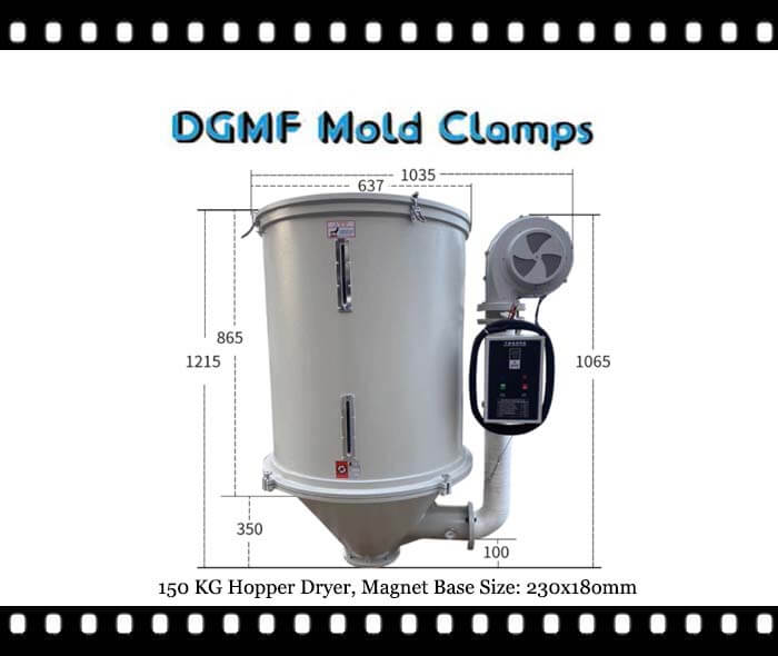 DGMF Mold Clamps Co., Ltd - 150 KG Standard Hopper Dryer For Injection Molding Machine Drawing