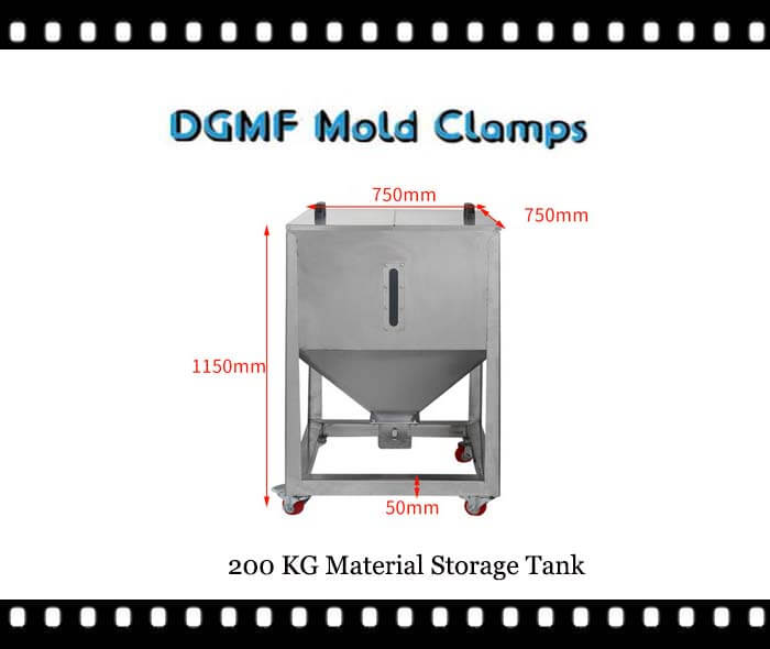 DGMF Mold Clamps Co., Ltd - 200 KG Stainless Steel Material Storage Tank for Hopper Dryer Injection Molding Machine Specification