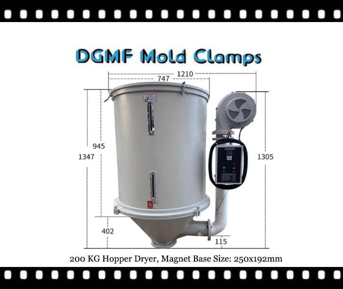 DGMF Mold Clamps Co., Ltd - 200 KG Standard Hopper Dryer For Injection Molding Machine Drawing