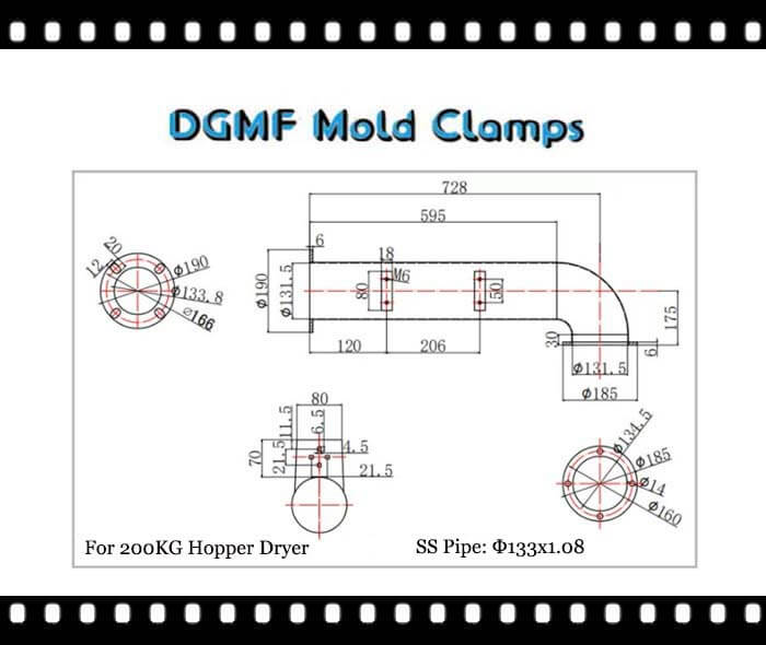 DGMF Mold Clamps Co., Ltd - Injection Molding Machine Hose Pipe For 200KG Hopper Dryer