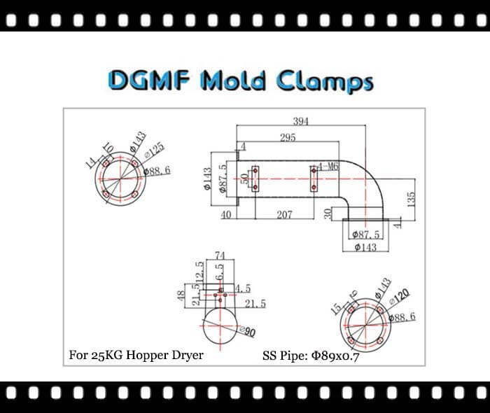 DGMF Mold Clamps Co., Ltd - Injection Molding Machine Hose Pipe For 25KG Hopper Dryer