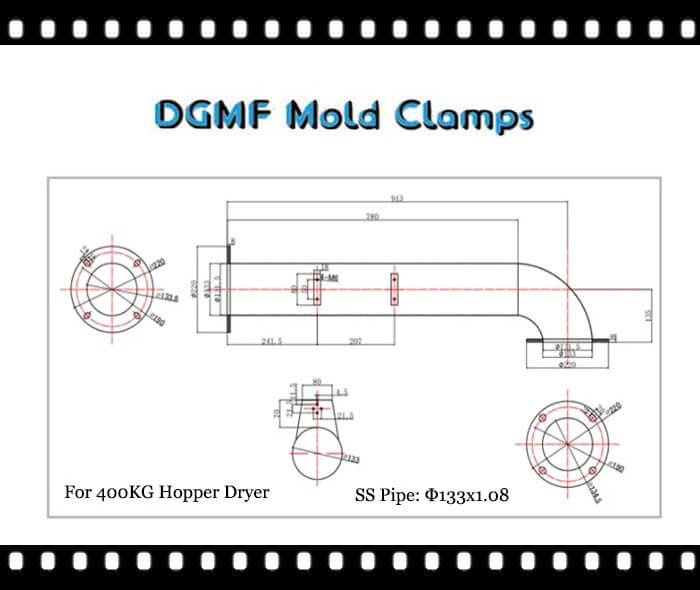 DGMF Mold Clamps Co., Ltd - Injection Molding Machine Hose Pipe For 400 KG Hopper Dryer
