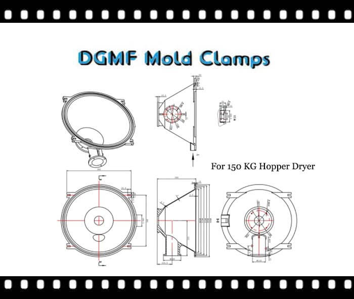 DGMF Mold Clamps Co., Ltd - Shade Separator Aluminum Cone For Hopper Dryer 150 KG Injection Molding Machine Drawing