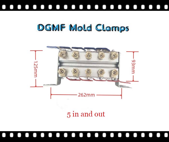 DGMF Mold Clamps Co., Ltd - 5 In and Out 10 Port Mold Cooling Water Parallel Manifold With Valves Drawing